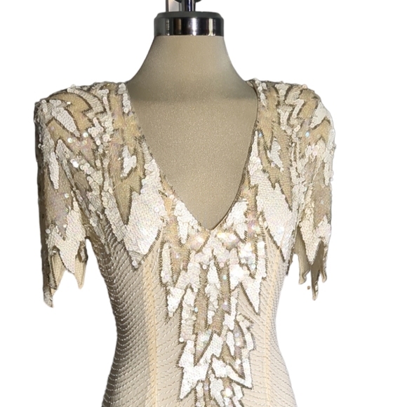 Designer Sequin Rhinestone Beaded Sequins Custom Dress Size S /M - Picture 13 of 14